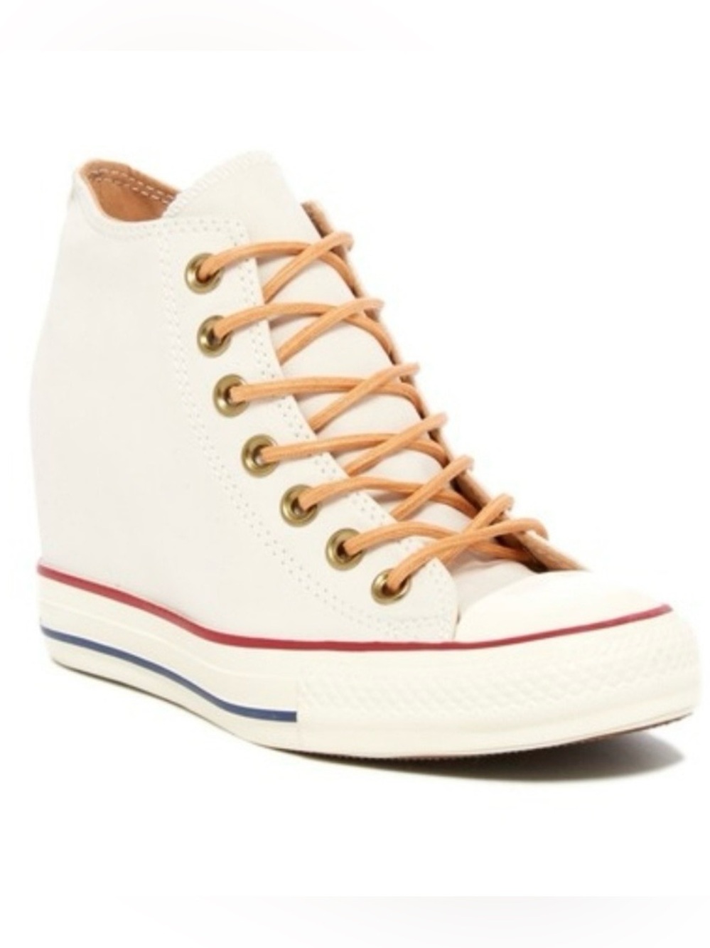 RARE Converse Chuck Taylor All Star Lux Hidden Wedge Ivory Peached Canvas 6